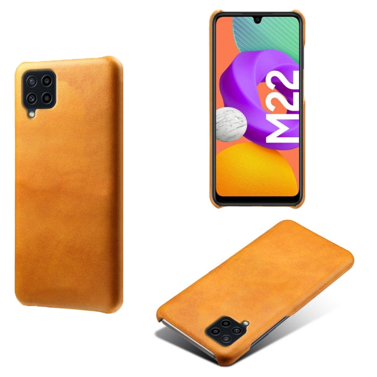 For Samsung Galaxy M22 Calf Texture  PC + PU Phone Case