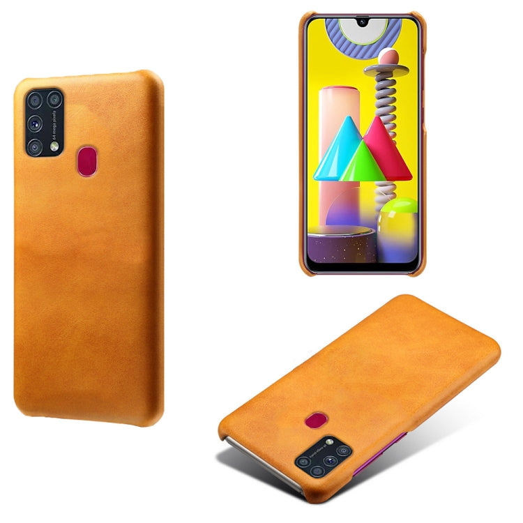 For Samsung Galaxy M31(With Fingerprint) Calf Texture  PC + PU Phone Case