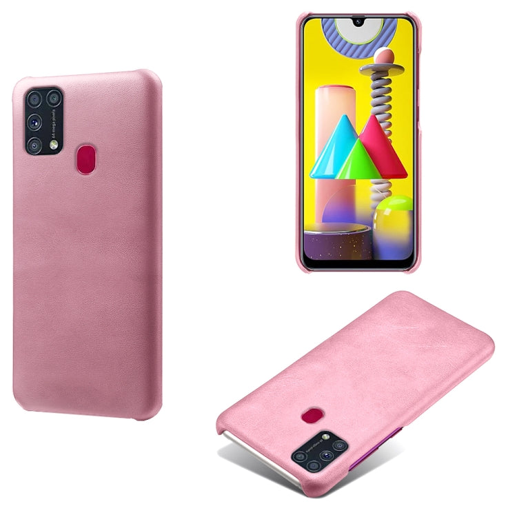 For Samsung Galaxy M31(With Fingerprint) Calf Texture  PC + PU Phone Case