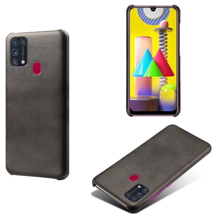 For Samsung Galaxy M31(With Fingerprint) Calf Texture  PC + PU Phone Case