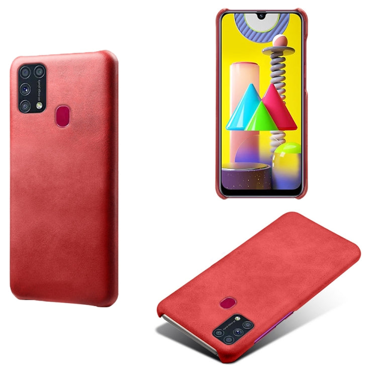 For Samsung Galaxy M31(With Fingerprint) Calf Texture  PC + PU Phone Case