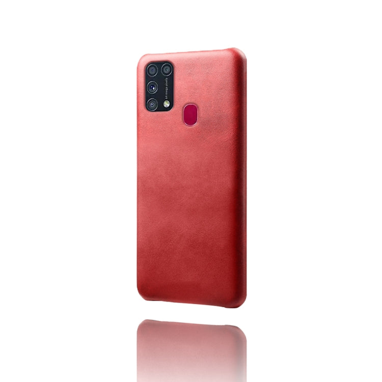 For Samsung Galaxy M31(With Fingerprint) Calf Texture  PC + PU Phone Case