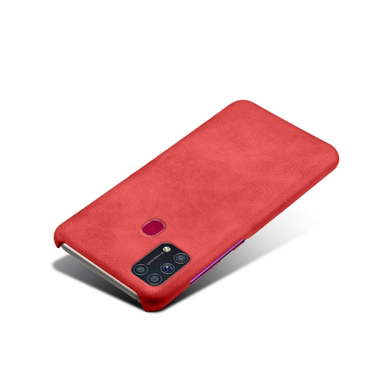 For Samsung Galaxy M31(With Fingerprint) Calf Texture  PC + PU Phone Case