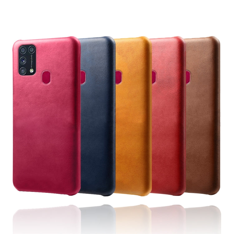For Samsung Galaxy M31(With Fingerprint) Calf Texture  PC + PU Phone Case