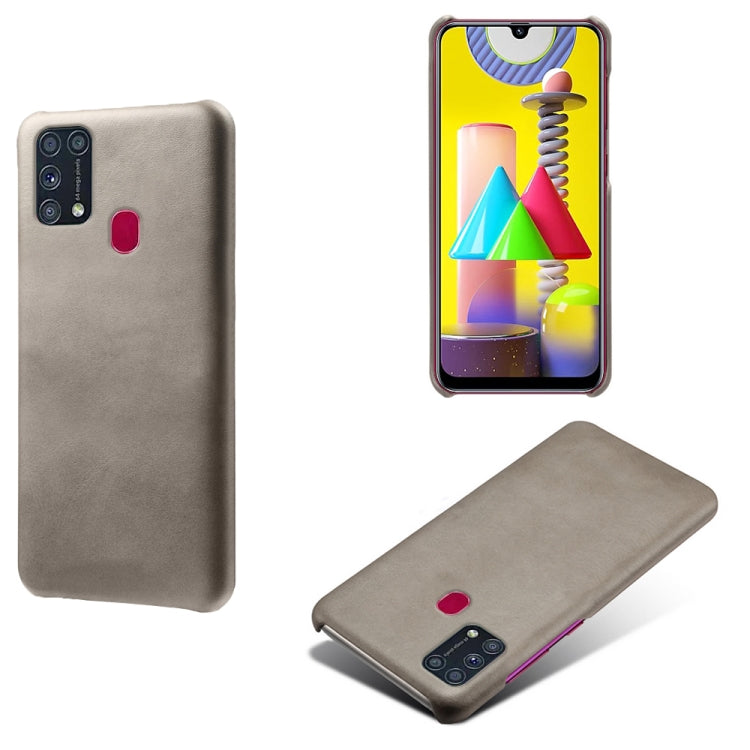 For Samsung Galaxy M31(With Fingerprint) Calf Texture  PC + PU Phone Case