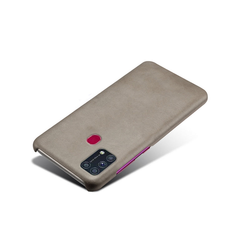 For Samsung Galaxy M31(With Fingerprint) Calf Texture  PC + PU Phone Case