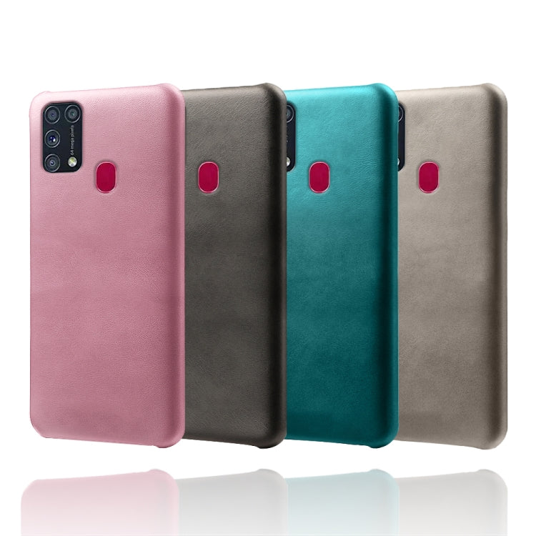 For Samsung Galaxy M31(With Fingerprint) Calf Texture  PC + PU Phone Case