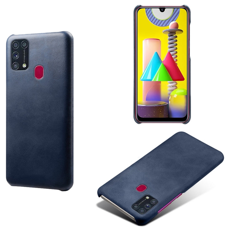 For Samsung Galaxy M31(With Fingerprint) Calf Texture  PC + PU Phone Case