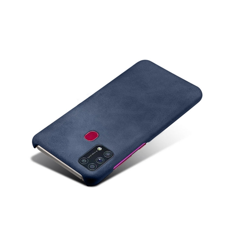 For Samsung Galaxy M31(With Fingerprint) Calf Texture  PC + PU Phone Case