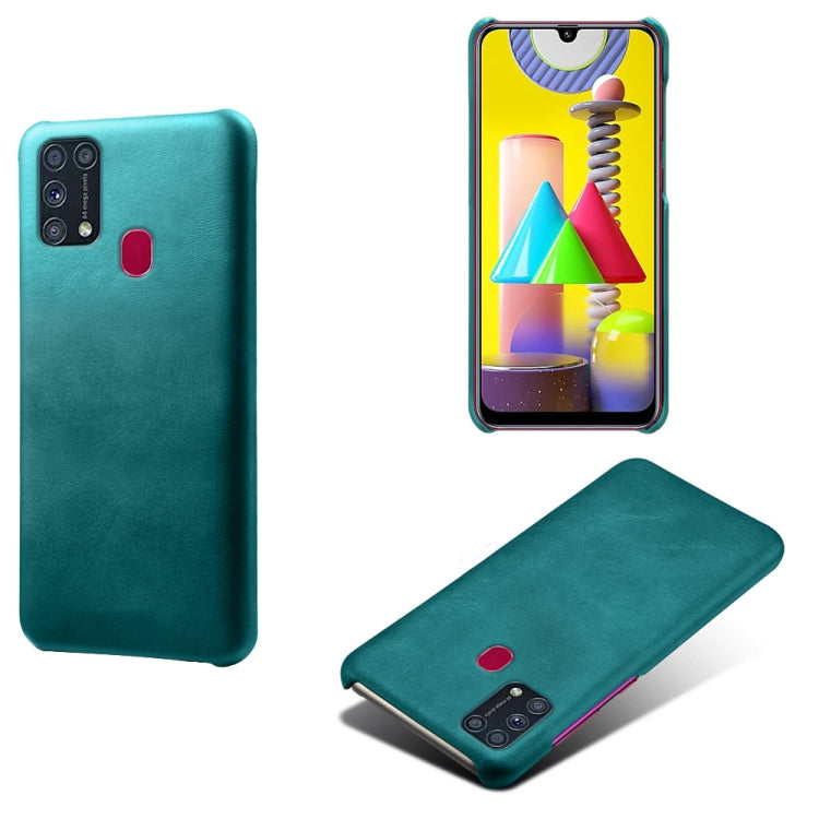For Samsung Galaxy M31(With Fingerprint) Calf Texture  PC + PU Phone Case
