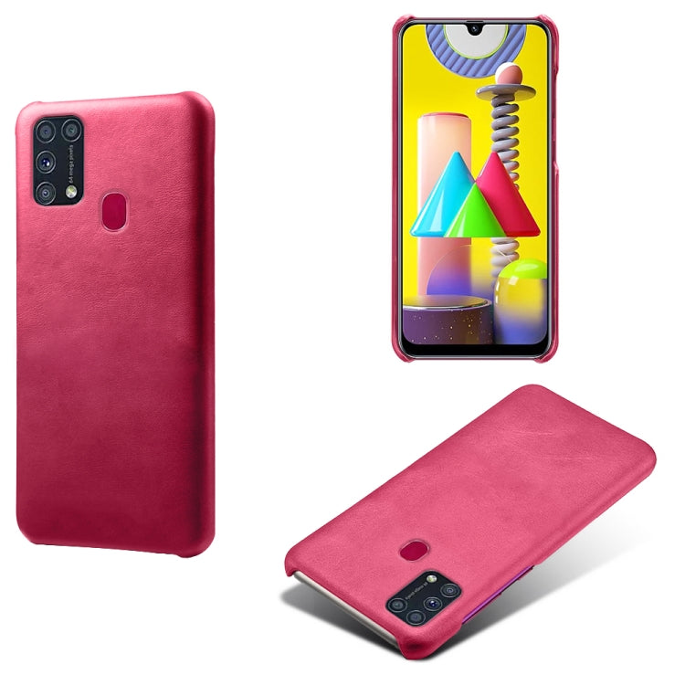 For Samsung Galaxy M31(With Fingerprint) Calf Texture  PC + PU Phone Case