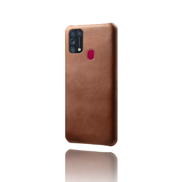 For Samsung Galaxy M31(With Fingerprint) Calf Texture  PC + PU Phone Case