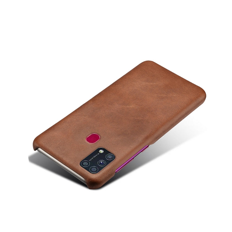For Samsung Galaxy M31(With Fingerprint) Calf Texture  PC + PU Phone Case