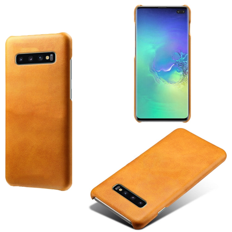 For Samsung Galaxy S10+ Calf Texture  PC + PU Phone Case