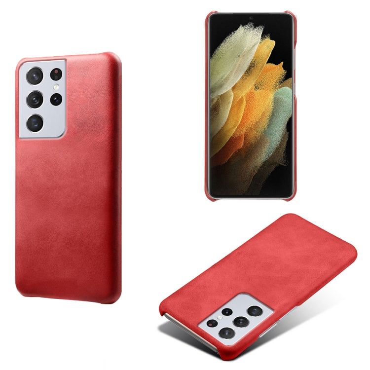 For Samsung Galaxy S21 Ultra 5G Calf Texture  PC + PU Phone Case