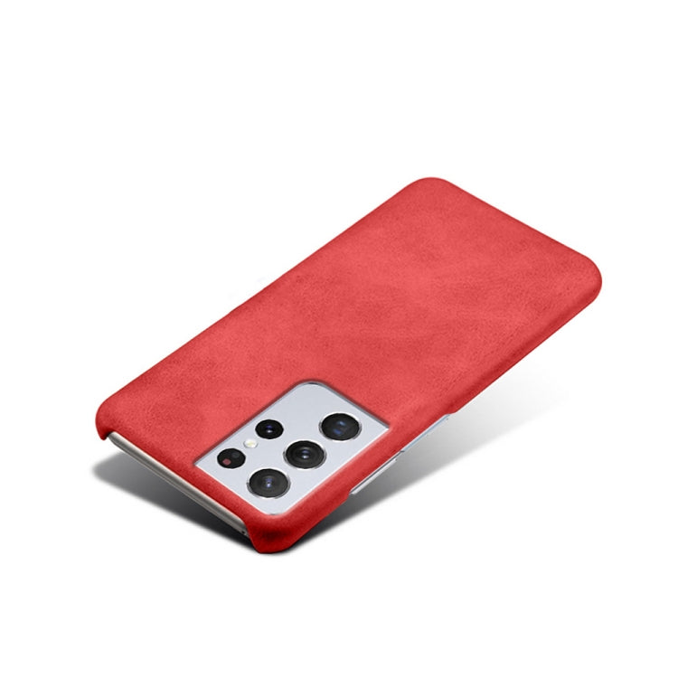 For Samsung Galaxy S21 Ultra 5G Calf Texture  PC + PU Phone Case
