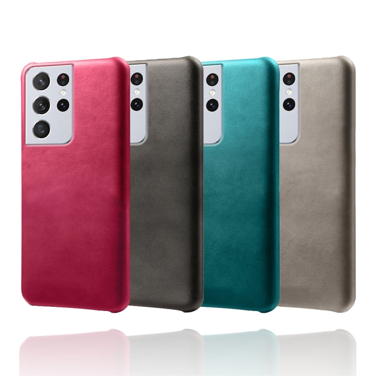 For Samsung Galaxy S21 Ultra 5G Calf Texture  PC + PU Phone Case