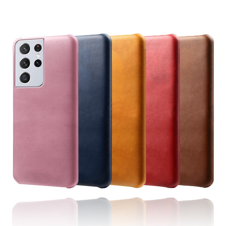For Samsung Galaxy S21 Ultra 5G Calf Texture  PC + PU Phone Case
