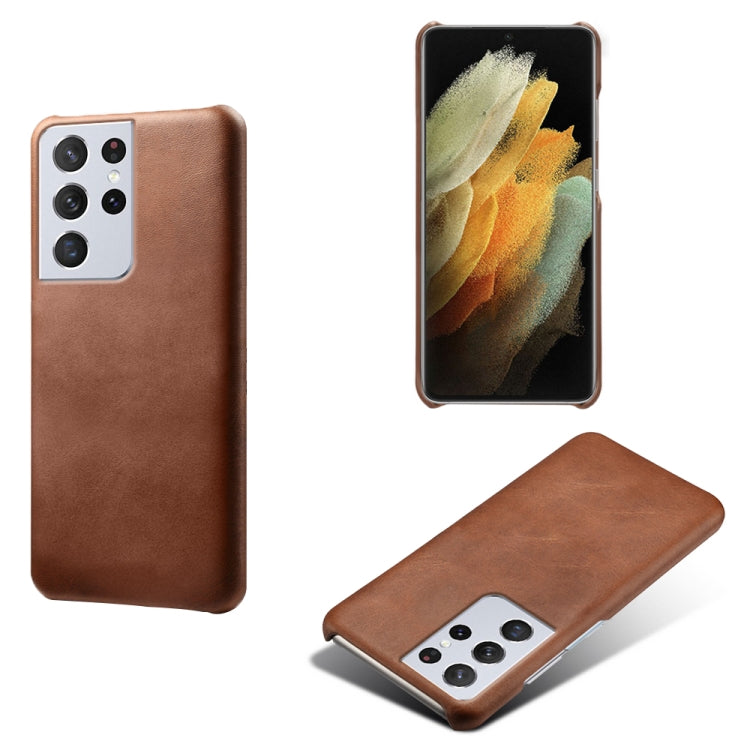 For Samsung Galaxy S21 Ultra 5G Calf Texture  PC + PU Phone Case