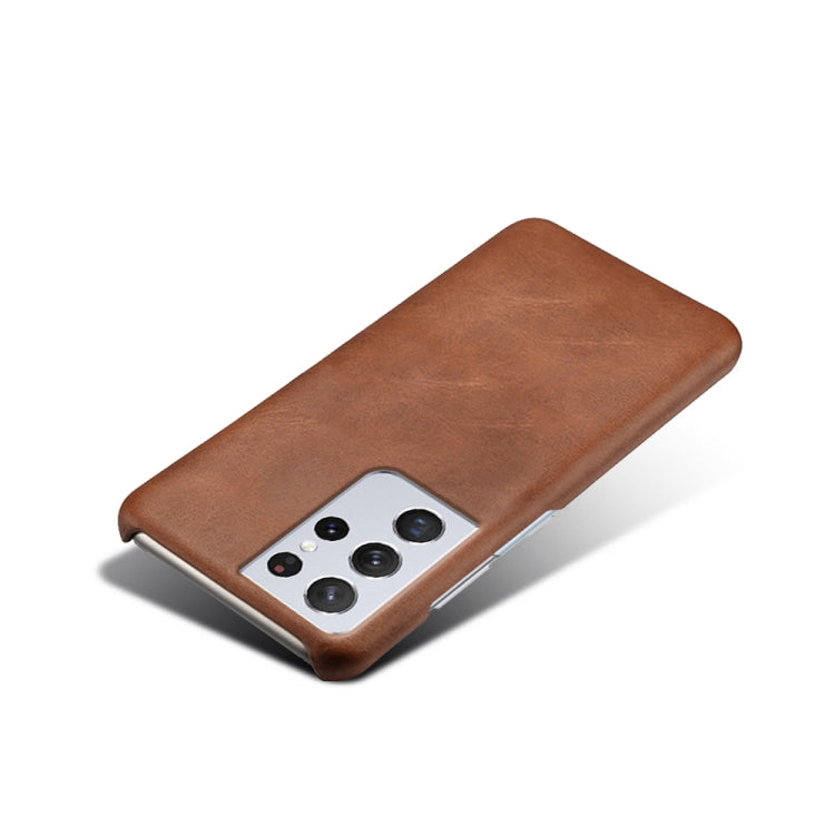 For Samsung Galaxy S21 Ultra 5G Calf Texture  PC + PU Phone Case