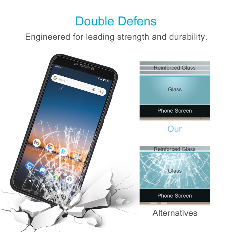 50 PCS 0.26mm 9H 2.5D Tempered Glass Film For Cricket Debut