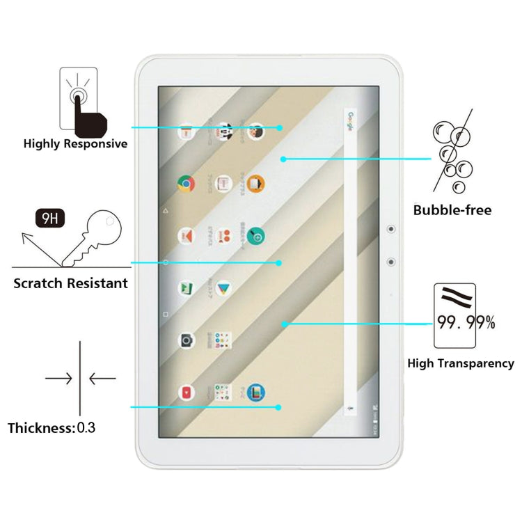 50 PCS 0.26mm 9H 2.5D Tempered Glass Film For Kyocera au Qua Tab QZ10