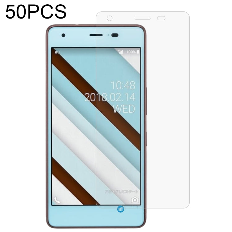50 PCS 0.26mm 9H 2.5D Tempered Glass Film For Kyocera Qua phone QZKyv44