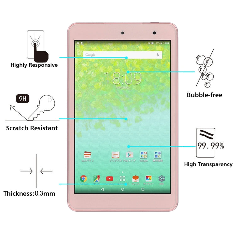 50 PCS 0.26mm 9H 2.5D Tempered Glass Film For Kyocera Qua Tab 01