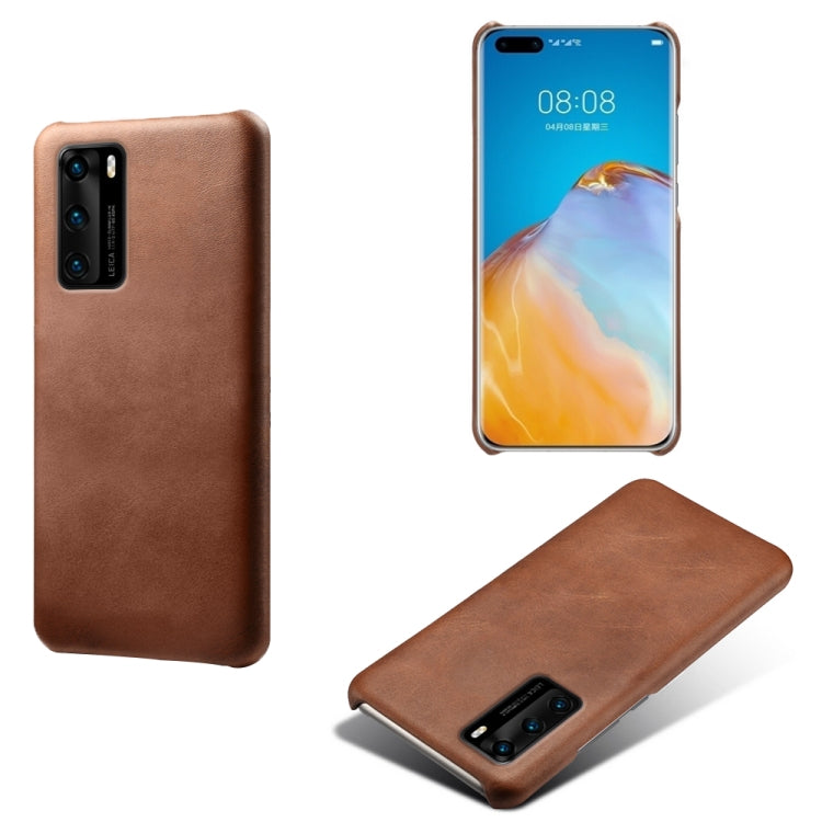 For Huawei P40 Calf Texture PC + PU Phone Case