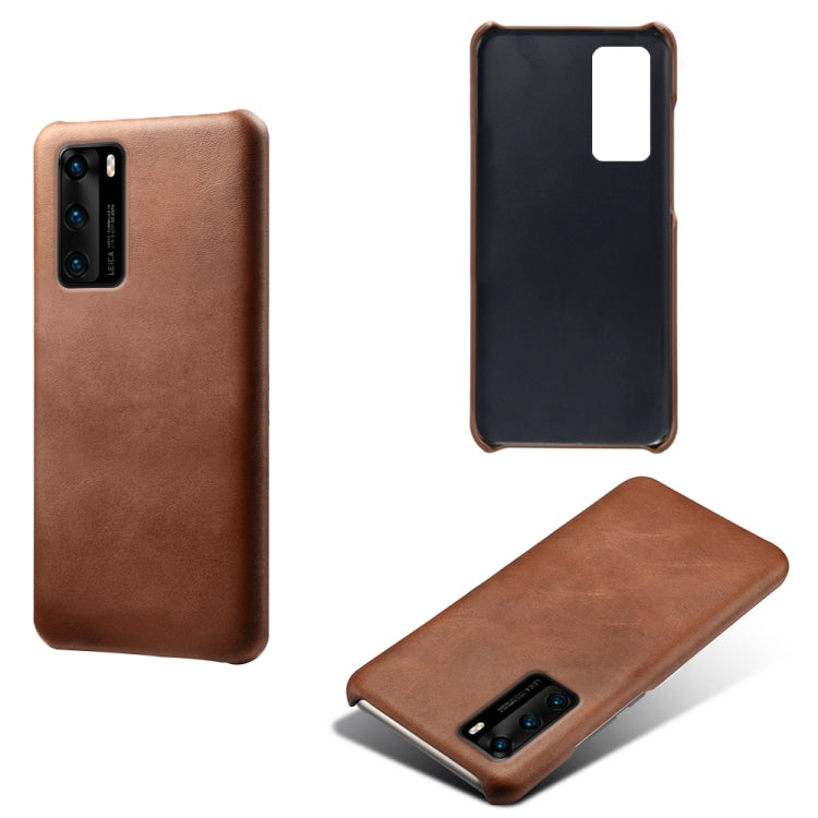 For Huawei P40 Calf Texture PC + PU Phone Case