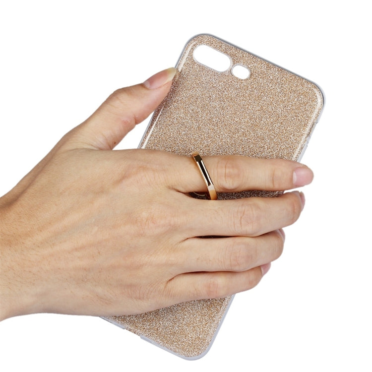 For iPhone 7 Plus / 8 Plus Glittery Powder Shockproof TPU Protective Case with Ring Holder