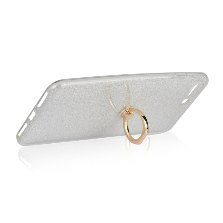 For iPhone 7 Plus / 8 Plus Glittery Powder Shockproof TPU Protective Case with Ring Holder