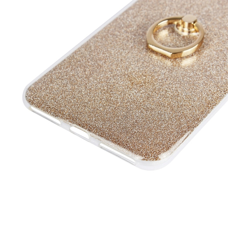 For iPhone 7 Plus / 8 Plus Glittery Powder Shockproof TPU Protective Case with Ring Holder