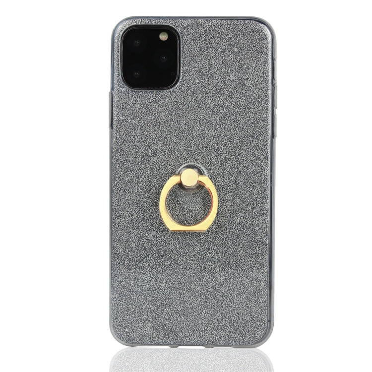 For iPhone 11 Pro Glittery Powder Shockproof TPU Protective Case with Ring Holder