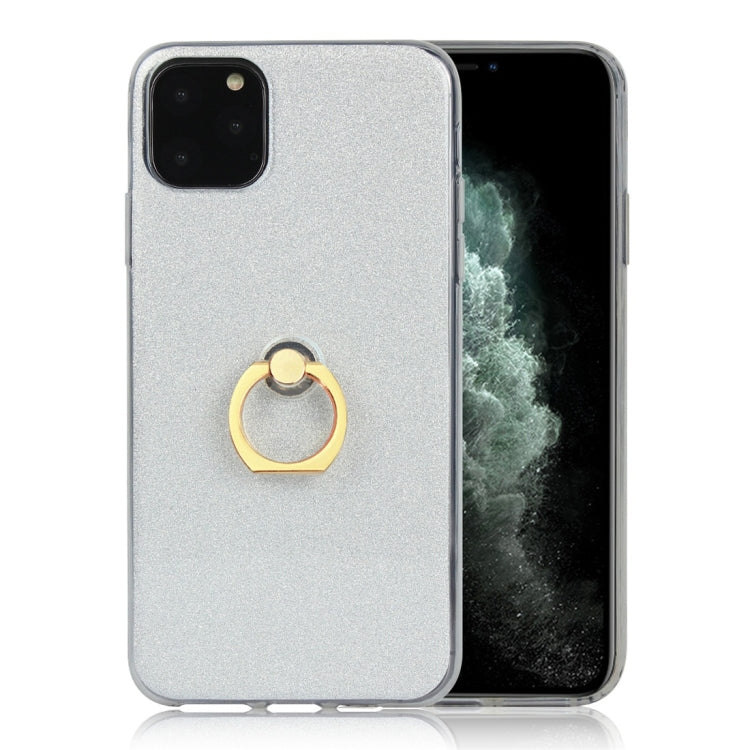 For iPhone 11 Pro Glittery Powder Shockproof TPU Protective Case with Ring Holder