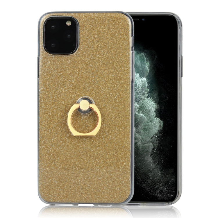 For iPhone 11 Glittery Powder Shockproof TPU Protective Case with Ring Holder