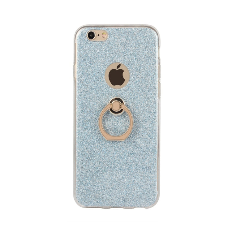 For iPhone 6 / 6s Glittery Powder Shockproof TPU Protective Case with Ring Holder