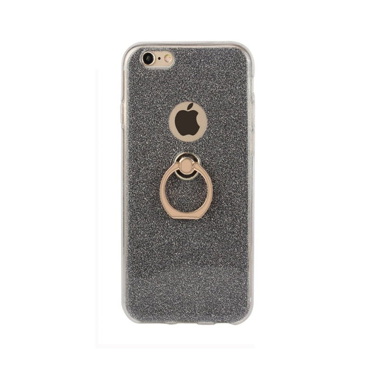 For iPhone 6 Plus / 6s Plus Glittery Powder Shockproof TPU Protective Case with Ring Holder