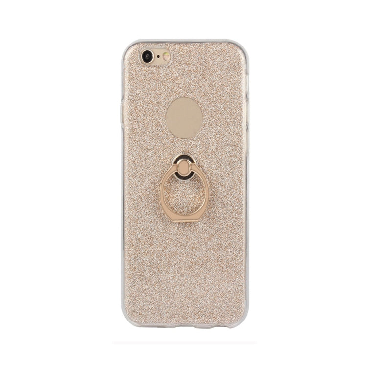 For iPhone 6 Plus / 6s Plus Glittery Powder Shockproof TPU Protective Case with Ring Holder