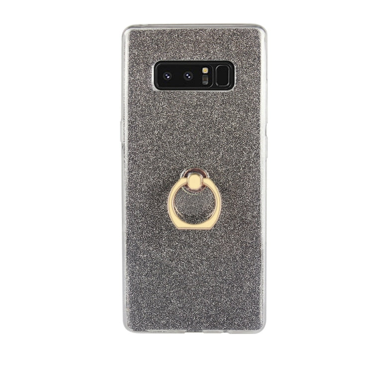 For Galaxy Note 8 Glittery Powder Shockproof TPU Protective Case with Ring Holder