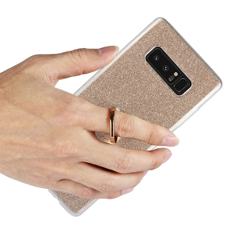 For Galaxy Note 8 Glittery Powder Shockproof TPU Protective Case with Ring Holder
