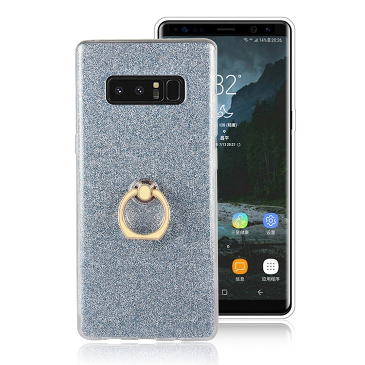For Galaxy Note 8 Glittery Powder Shockproof TPU Protective Case with Ring Holder