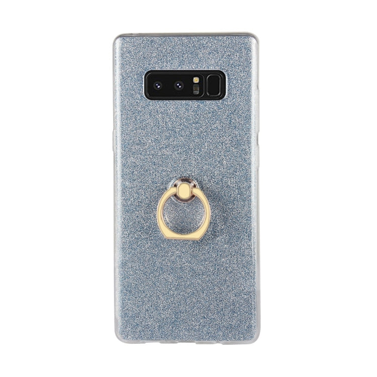 For Galaxy Note 8 Glittery Powder Shockproof TPU Protective Case with Ring Holder