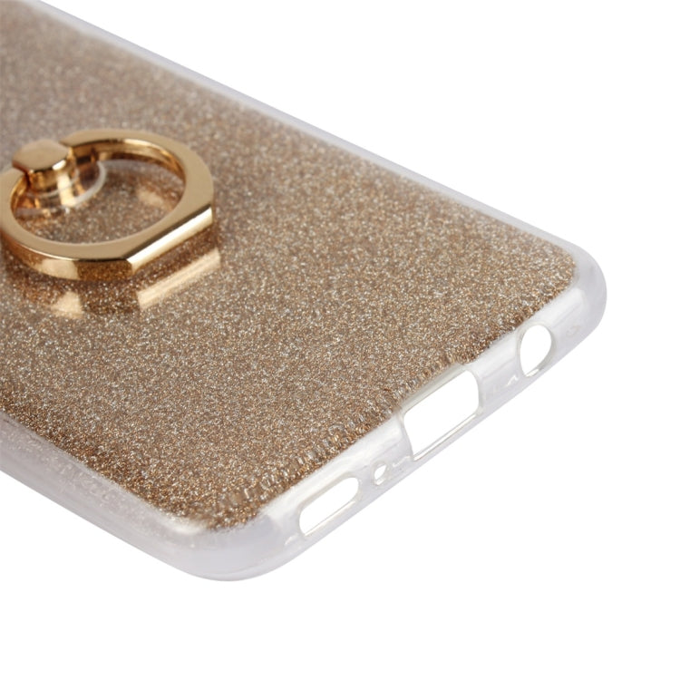For Galaxy S8+ Glittery Powder Shockproof TPU Protective Case with Ring Holder