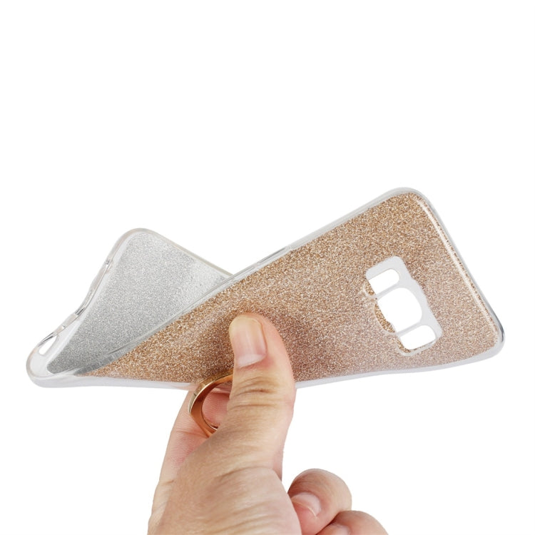 For Galaxy S8+ Glittery Powder Shockproof TPU Protective Case with Ring Holder