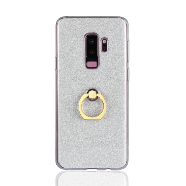 For Galaxy S9+ Glittery Powder Shockproof TPU Protective Case with Ring Holder