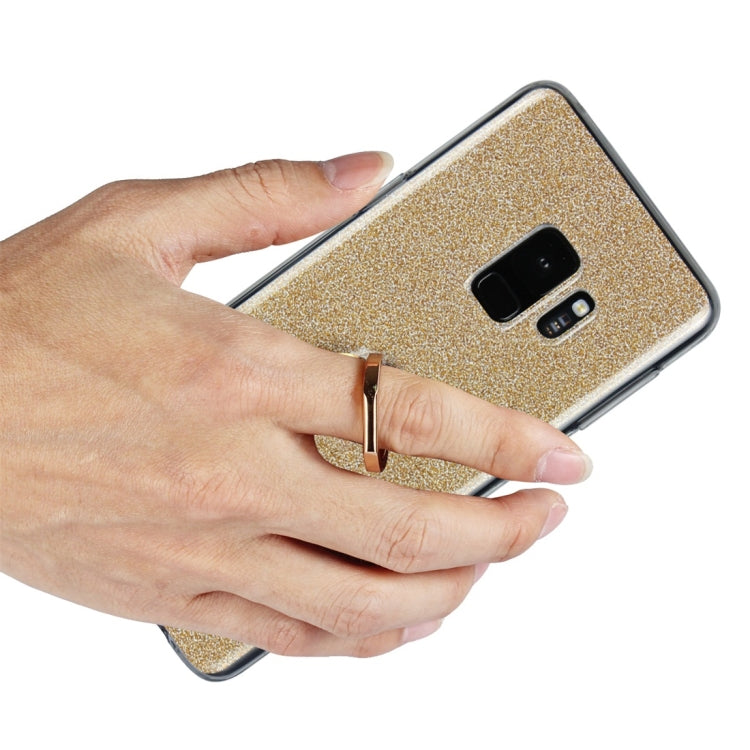 For Galaxy S9 Glittery Powder Shockproof TPU Protective Case with Ring Holder
