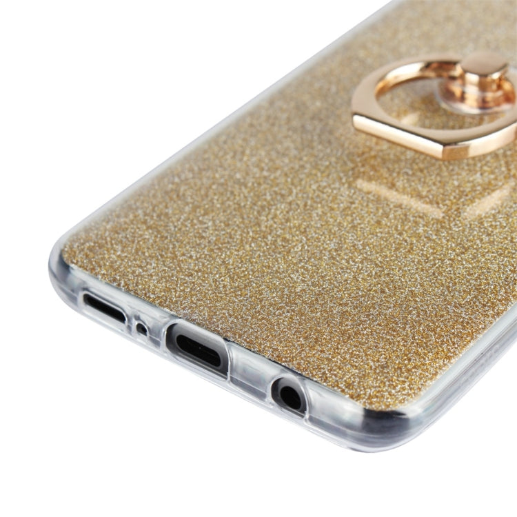 For Galaxy S9 Glittery Powder Shockproof TPU Protective Case with Ring Holder