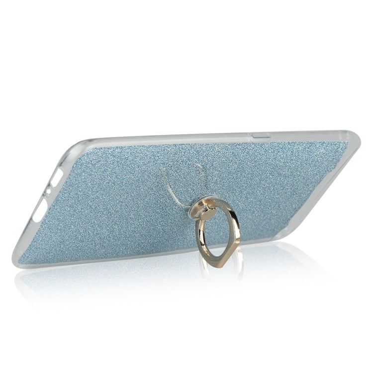 For Galaxy A80 / A90 Glittery Powder Shockproof TPU Protective Case with Ring Holder