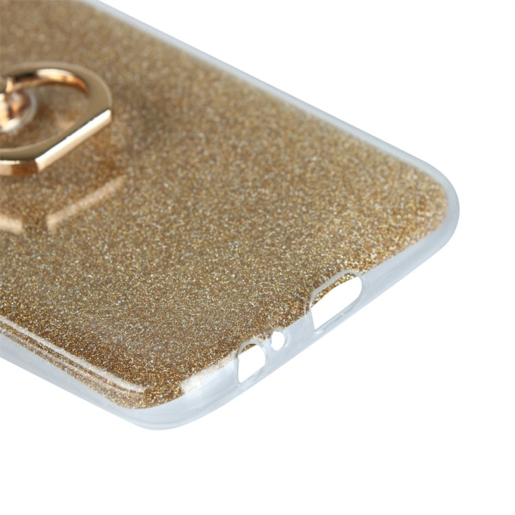 For Galaxy J8 (2018) Glittery Powder Shockproof TPU Protective Case with Ring Holder